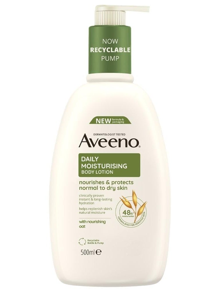 Daily Moisturizing Body Lotion with nourishing Oat and Rich Emollients, Fragrance-Free, 500ml